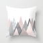 Pink geometric cushion cover