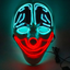 Halloween clown brain glowing mask