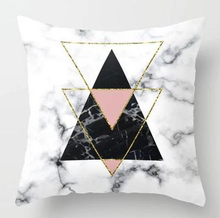 Pink geometric cushion cover
