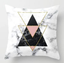 Pink geometric cushion cover