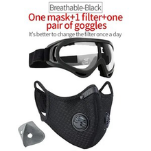 Protective Face Mask with Filter Anti-Pollution Cycling and Goggles