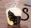 Creative Cute Kitty Cat Glass Mug Cup of Tea Cup of Coffee Milk Cup Cartoon Kitty / Black Cat Small Home Office Cup of Fruit Juice
