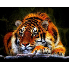 5D DIY full Square/round drill Diamond painting Cross stitch Sleeping tiger Rhinestone Diamond embroidery Mosaic Home decor