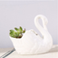 Wedding gift white swan ceramic ornaments flower pot