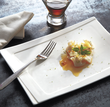 High end hotel tableware, ceramic dishes, Western dishes, elegant rectangular iron plate, creative ceramic dishes