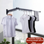 Balcony folding telescopic clothes rack