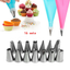 16 PCS/Set Silicone Pastry Bag Nozzles DIY Icing Piping Cream Reusable Pastry Bags+14 Nozzle Set Cake Decorating Tools (China)