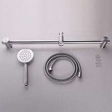 Free shipping SUS304 Stainless Metal Shower Sliding Bar With Height Adjustable For Bathroom With Shower Head Bath Tap Shower Set