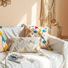 National wind tufted cotton canvas pillowcase