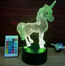 Unicorn USB Creative Touch Cabinet 3D Small Table Lamp LED Acrylic Night Light Gift Light
