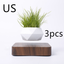 Magnetic Suspension Polygon Flower Pot Suspended Wood Grain Potted Plant Bonsai