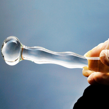 Crystal glass dildo masturbation device