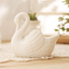 Wedding gift white swan ceramic ornaments flower pot