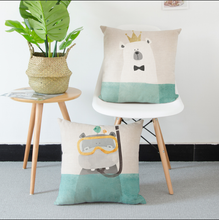 Diving funny animal pillowcase