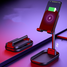 Folding portable wireless charging mobile phone holder