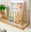 Gold Wall Hanging Storage Rack DIY Iron Mesh Grid Multi-function Photo Display Panel Hanging Home Decorative Shelf Holder