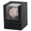 Single Watch Winder in Black Leather, Quiet Japanese Mabuchi Motor, Battery (not Included) Powered or AC Adapter