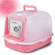 Folding litter box with cat litter shovel cat toilet fully enclosed cat pot transparent visible cat litter toilet