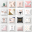 Pink geometric cushion cover