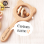 Wooden Rattle Beech Bear Hand Teething Wooden Ring Baby Rattles Play Gym Montessori Stroller Toy Educational Toys Let's Make