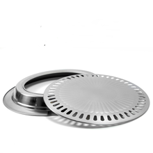 Direct selling stainless steel round home outdoor Korean barbecue plate electric pottery light wave furnace supporting gift