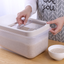 Japanese 10kg plastic barrel kitchen cabinets moistureproof transparent rice storage box with household migang cylinder food box