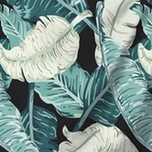 Tropical Leaves Black Tapestry