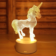 Unicorn USB Creative Touch Cabinet 3D Small Table Lamp LED Acrylic Night Light Gift Light