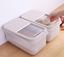 Japanese 10kg plastic barrel kitchen cabinets moistureproof transparent rice storage box with household migang cylinder food box