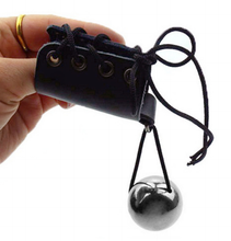 Metal Ball & Genuine Leather Cock Ring Streching Restraint Chastity Device Penis Extend and Time Delay Sex Toys For Male