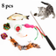 Pet cat toy telescopic rod combination set catnip fish