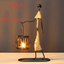 Girl iron candlestick decoration