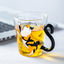 Creative Cute Kitty Cat Glass Mug Cup of Tea Cup of Coffee Milk Cup Cartoon Kitty / Black Cat Small Home Office Cup of Fruit Juice