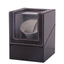 Single Watch Winder in Black Leather, Quiet Japanese Mabuchi Motor, Battery (not Included) Powered or AC Adapter