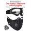 Protective Face Mask with Filter Anti-Pollution Cycling and Goggles