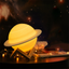2021 NEW Dropship Rechargeable 3D Print Saturn Lamp Like Moon Lamp Night Light For Moon light with 2Colors 16Colors Remote Gifts