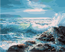 Digital painting Diy coast landscape