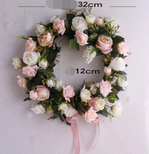 High simulation rose wreath enamel wall decoration door decoration home living room floral decoration Christmas wreath