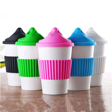 Kissing ceramic coffee cup