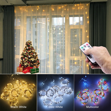 LED Curtain Garland on the Window USB String Lights Remote Control  Christmas Decorations for Home Room