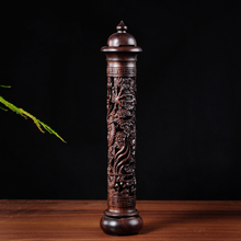 Ebony carved plate dragon incense burner cylinder
