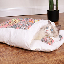 Removable Dog Cat Bed Cat Sleeping Bag Sofas Mat Winter Warm Cat House Small Pet Bed Puppy Kennel Nest Cushion Pet Products