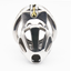 Stainless steel chastity cage with movable ring design