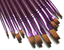 12 Pieces Painting Brushes Purple Pointed Flat Art Paintbrush Set Watercolor Nylon Hair Oil Drawing Pen For Oil Painting