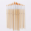 12 nylon hair watercolor brushes 6 pointed 6 flat gouache brushes