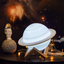 2021 NEW Dropship Rechargeable 3D Print Saturn Lamp Like Moon Lamp Night Light For Moon light with 2Colors 16Colors Remote Gifts
