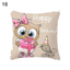 Owl animal pillowcase cushion cover