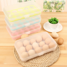 Plastic egg refrigerator collection box portable outdoor picnic 15 lattice plastic egg box package kitchen articles