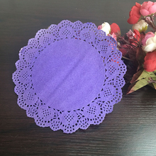 6,5 ''flor de color encaje redondo papel Doilies mantel artesanía Doyleys Navidad cumpleaños vajilla decoración 20 piezas