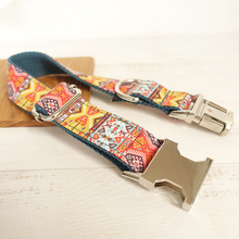 Ethnic style metal buckle dog collar